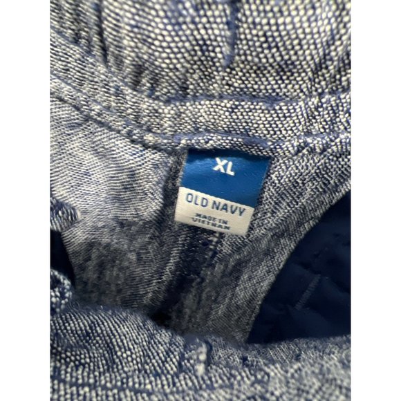 Old Navy High Waisted Chambray Tapered Leg Pant Womens XL Blue Linen Blend - Picture 3 of 9